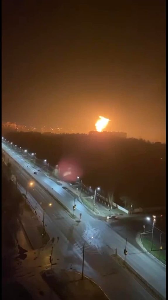 oil depot is on fire in Bryansk, Russia